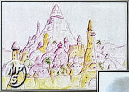 A pink, magicant-like city. A pink, magicant-like city.