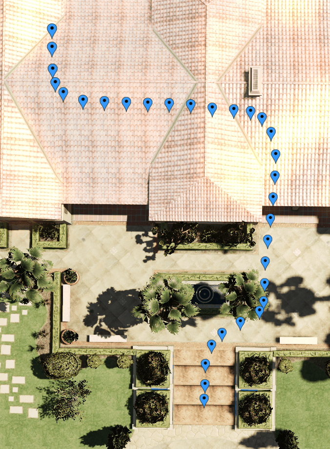 The positions rendered in-game. (Each blue marker is a position.) The positions rendered in-game. (Each blue marker is a position.)