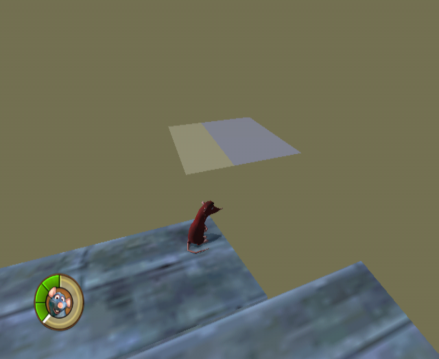 Behind the start of Leaky Pipes is this odd split texture.