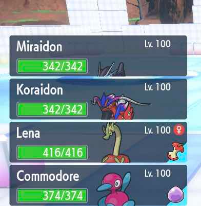 Limited Build Koraidon and Low-Power Mode Miraidon in the party menu. Limited Build Koraidon and Low-Power Mode Miraidon in the party menu.
