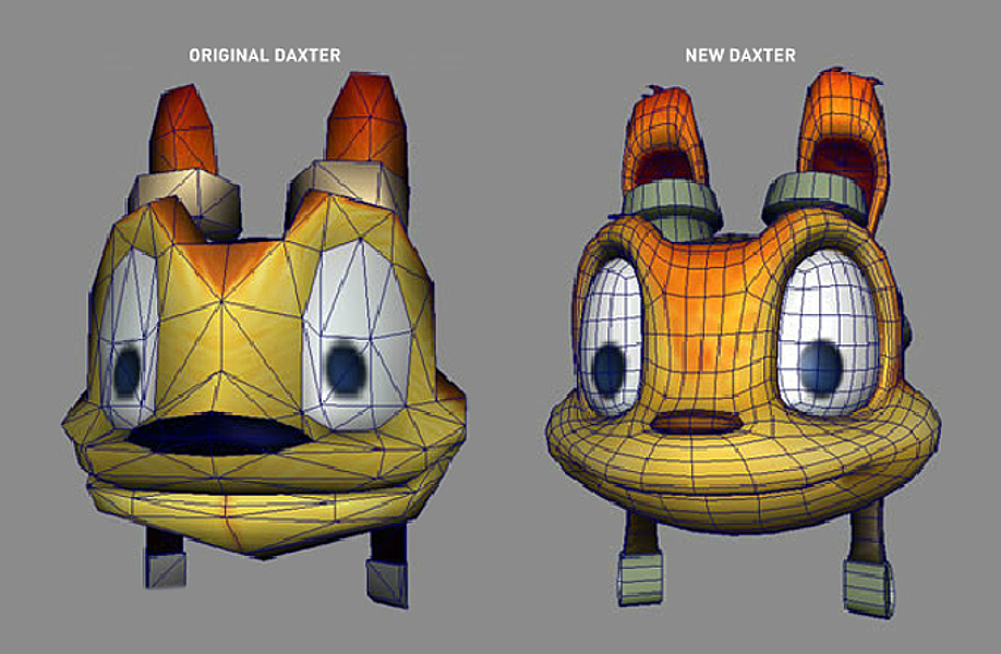 A comparison of the polygon count between The Precursor Legacy and Jak II.