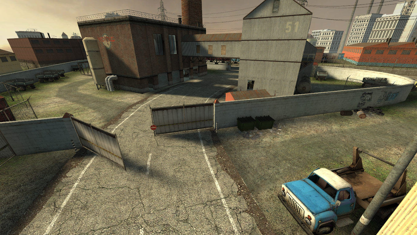cs_compound. Note the 3D Skybox in the background.