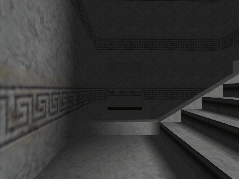 The room on the other side of the upper staircase.