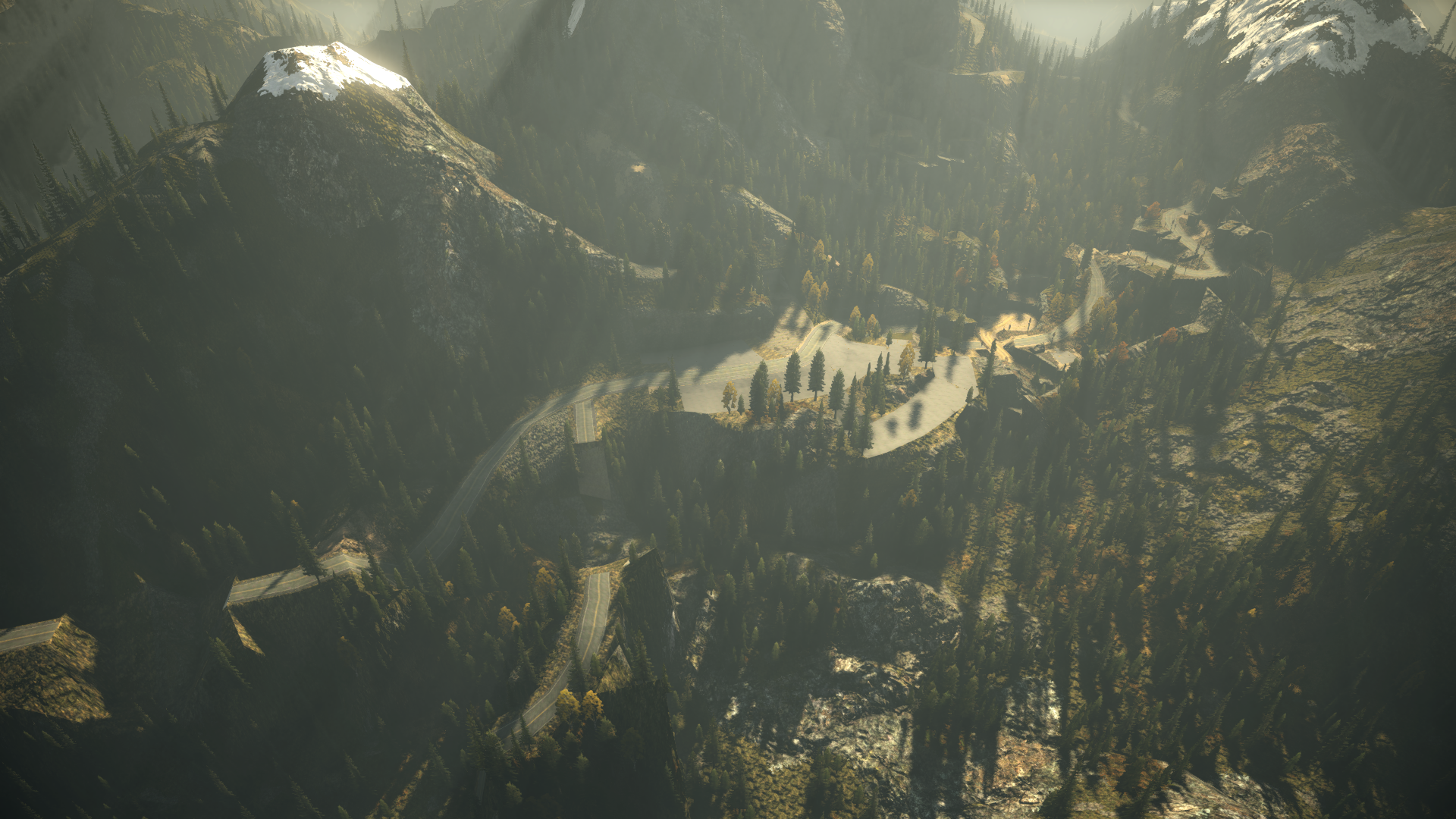 Overview of the forest fire level as it appears in-game Overview of the forest fire level as it appears in-game