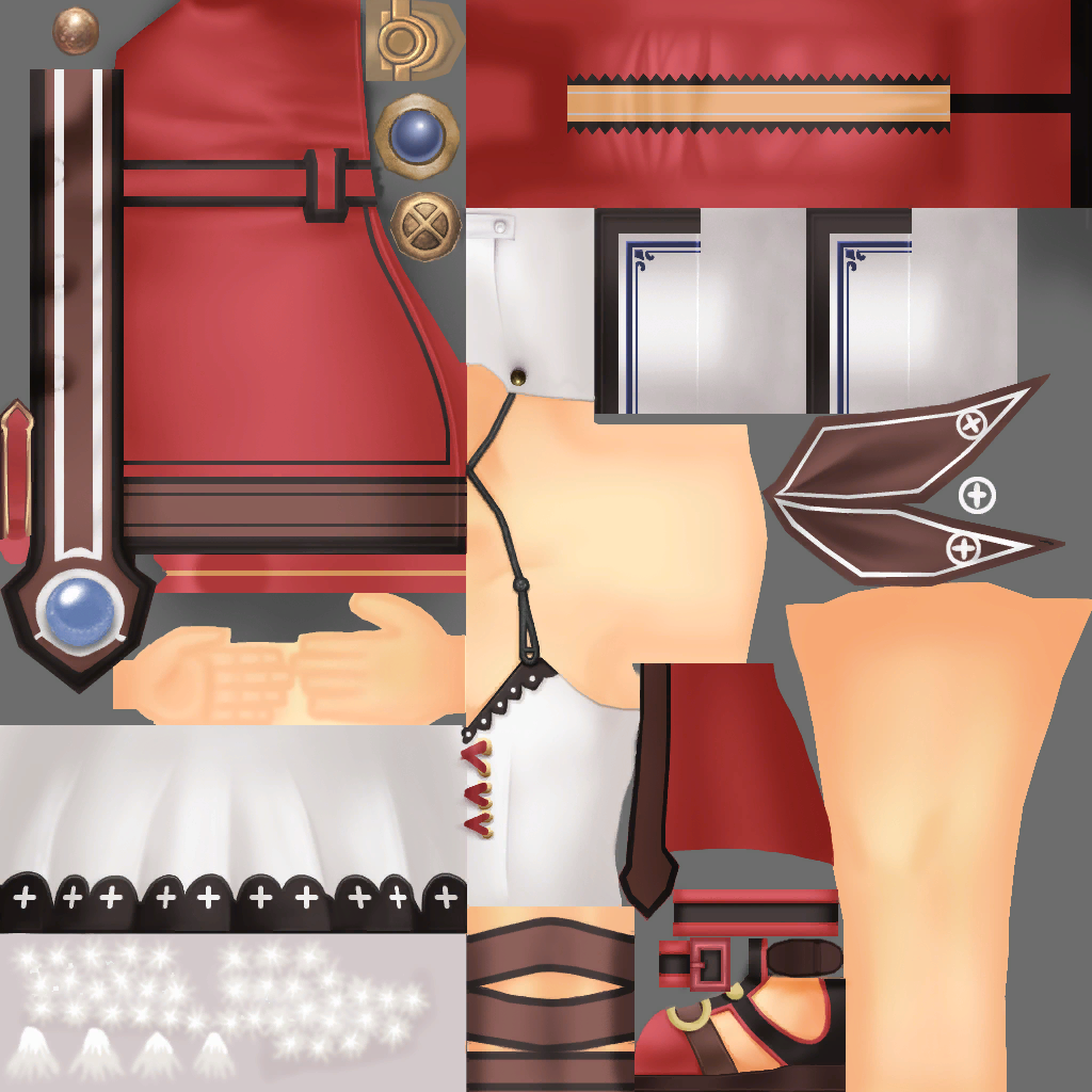 Body and clothing texture.