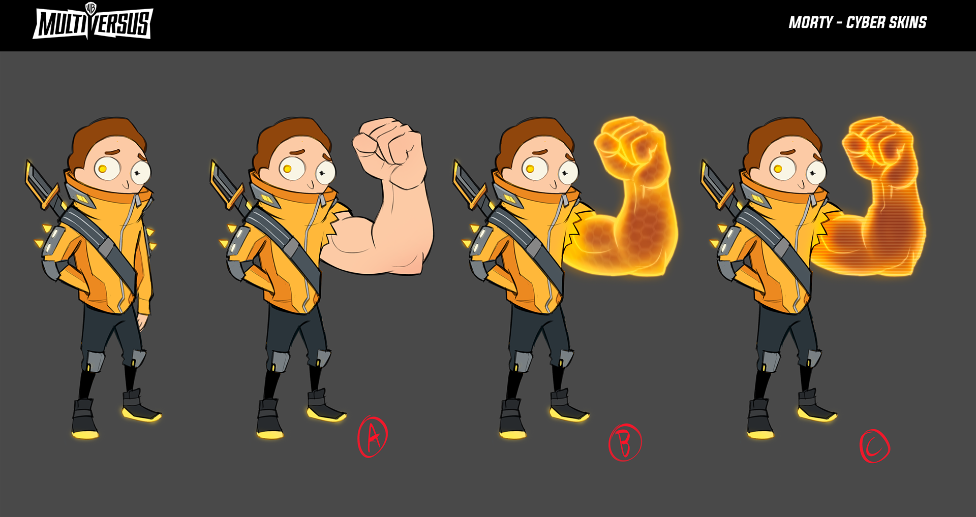 Concept Art for I.C.O.N. Agent Morty, showing off a different arm design.