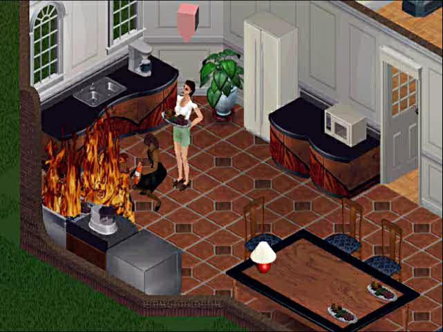 Oval food servings, and early sprite of the microwave object. Again, there's an arrow-shaped Plumbob, that quivers the more "stressed" the Sim becomes, unlike its final counterpart. Oval food servings, and early sprite of the microwave object. Again, there's an arrow-shaped Plumbob, that quivers the more "stressed" the Sim becomes, unlike its final counterpart.