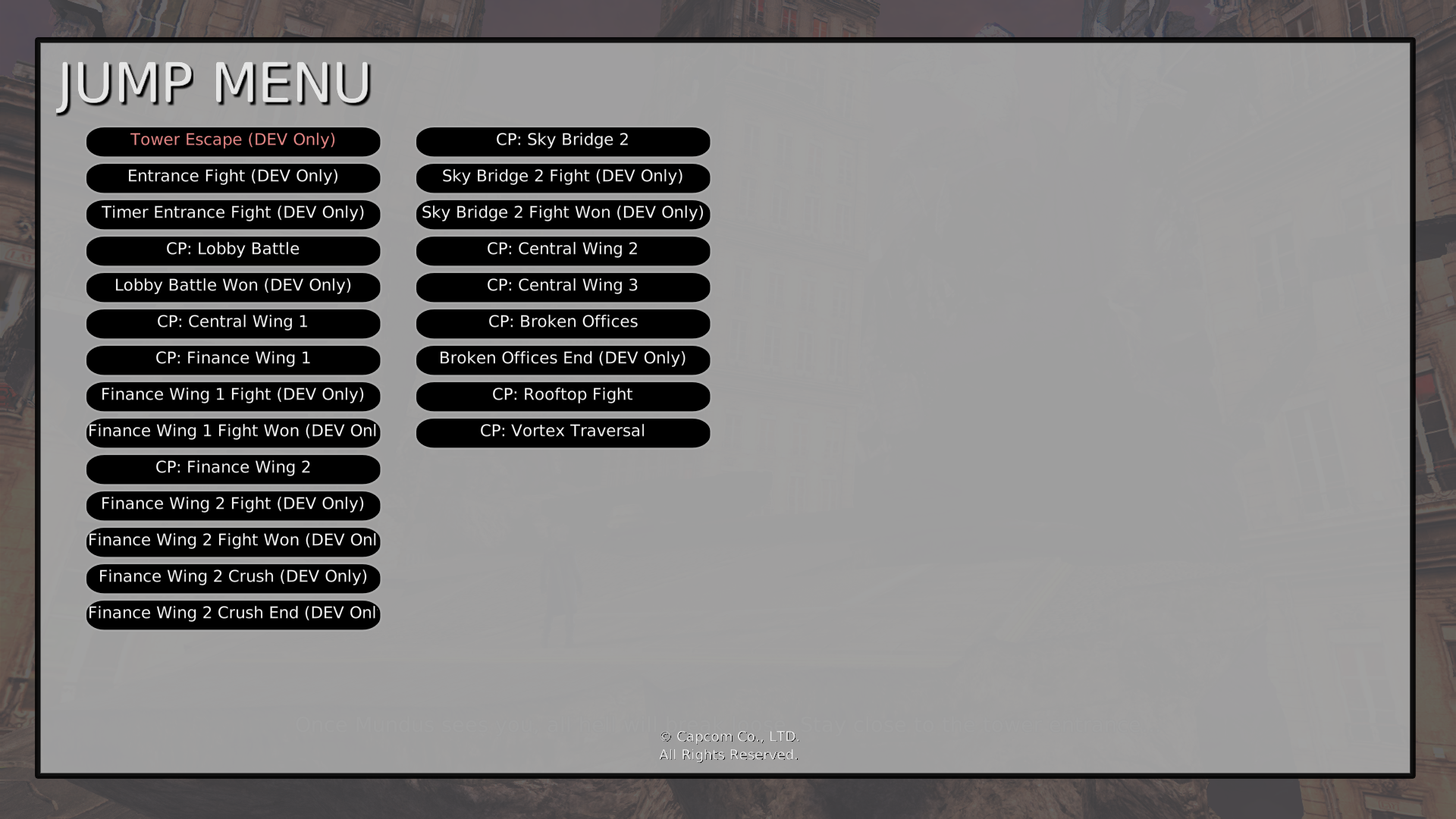 Jump Menu - Mission 16: The Plan