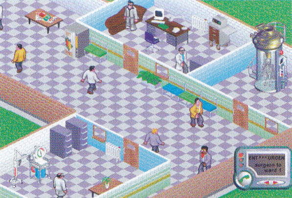 Here we have what appears to be a combined psychiatric and diagnosis room, an Inflator room with filing cabinets and a plant on a table, a different plant, and some sort of messaging thingamajig.