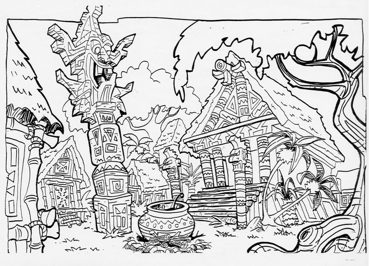 Concept art of the native village. Concept art of the native village.