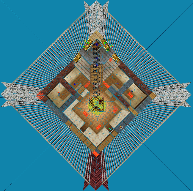 Bird's eye view of the battle fort in a Level Editor Bird's eye view of the battle fort in a Level Editor
