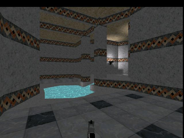 The room with the water in it.