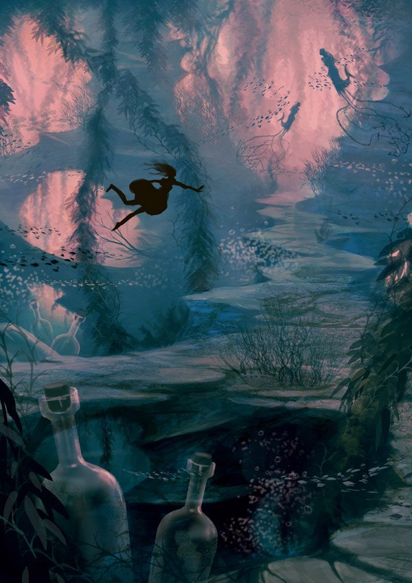 Alice encounters the Mersquids. Alice encounters the Mersquids.
