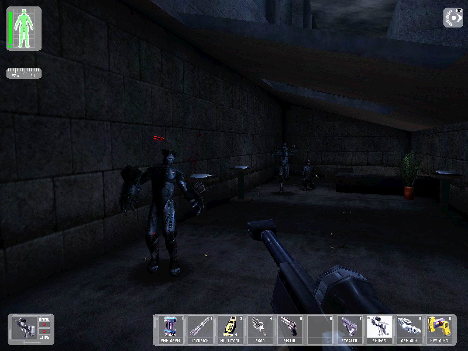 Clear image of the old IFF, displaying "Foe" above an enemy's head.