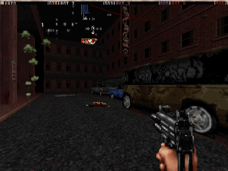 A bot killed by his own gas grenade. A bot killed by his own gas grenade.