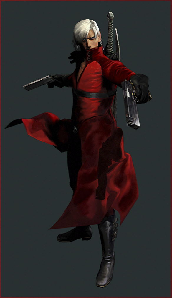 Promotional art from E3 2002 showing Dante with an appearance more similar to this model.