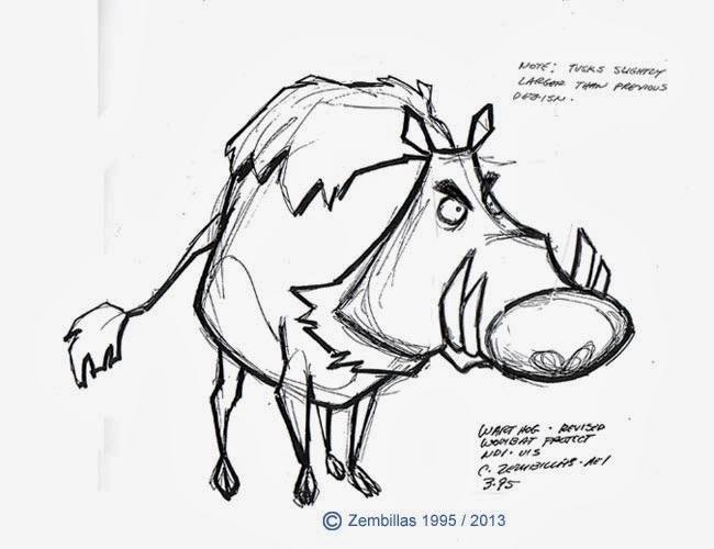 Sketch of an angry-looking warthog. Sketch of an angry-looking warthog.
