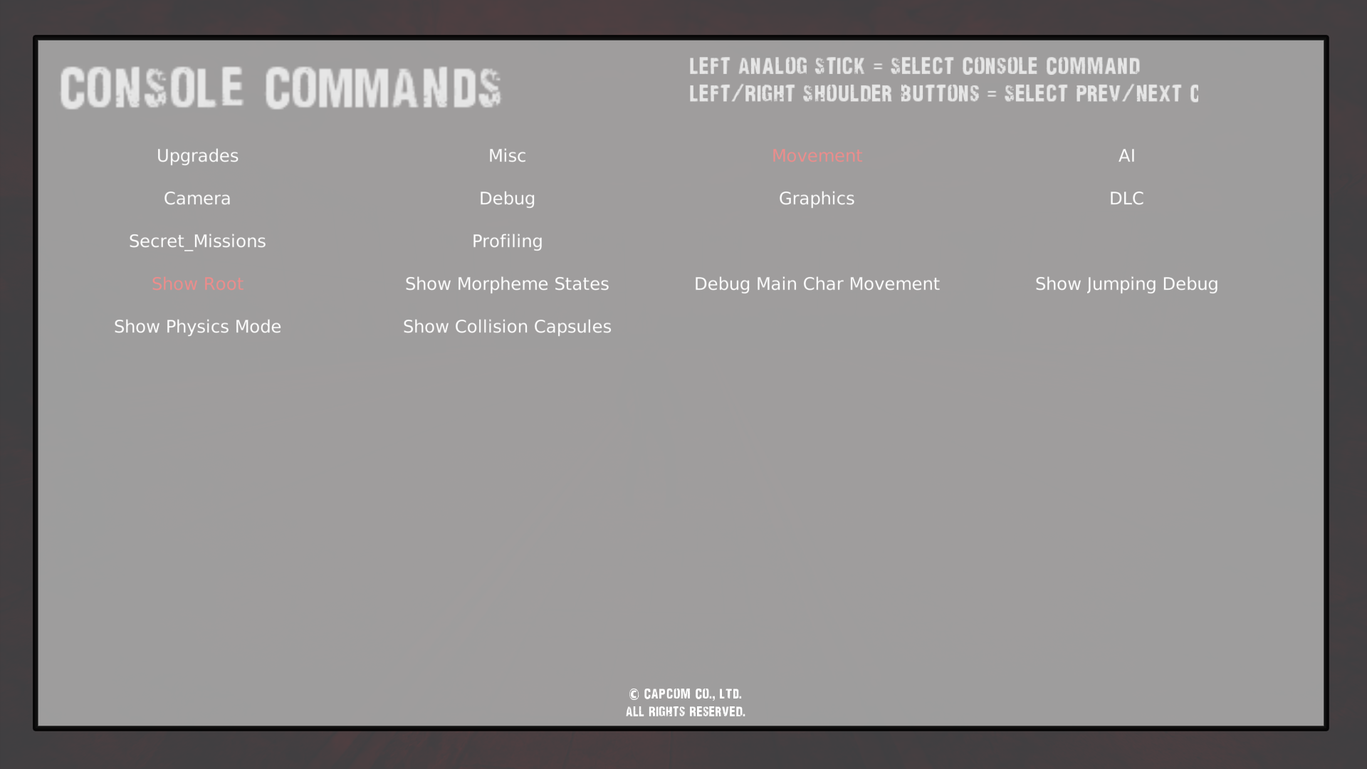 Console Commands - Movement