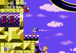 Betcha can't get up here, Tails! Betcha can't get up here, Tails!