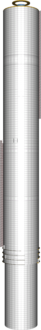 The cylindrical model's exterior.