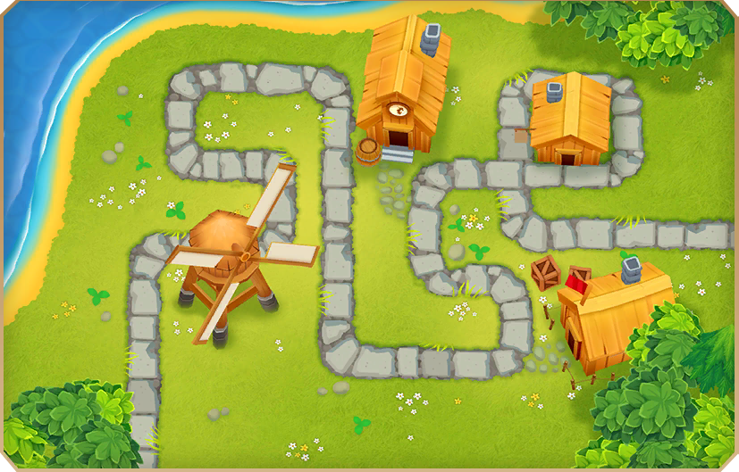 Town Center. Nearly identical to final. Some trees are missing or placed differently.