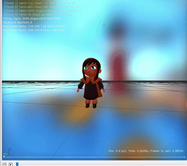 Hat Kid refilling her water supply at a well.