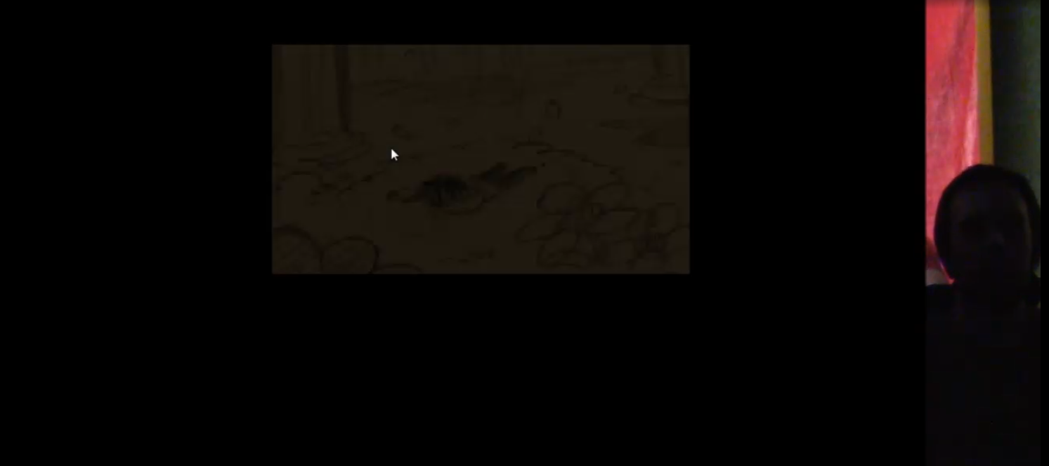 Hidden panel, appears RIGHT before the final panel and disappears after the fade in animation finishes.