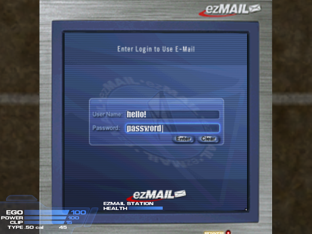 Logging into an ezMAIL account.