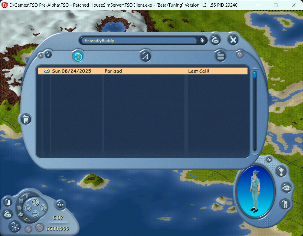 The Inbox with one message from Parizad (illustration purposes only, this is not a real message).