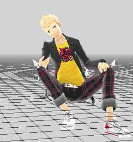 Ryuji sitting, looking at phone. Ryuji sitting, looking at phone.