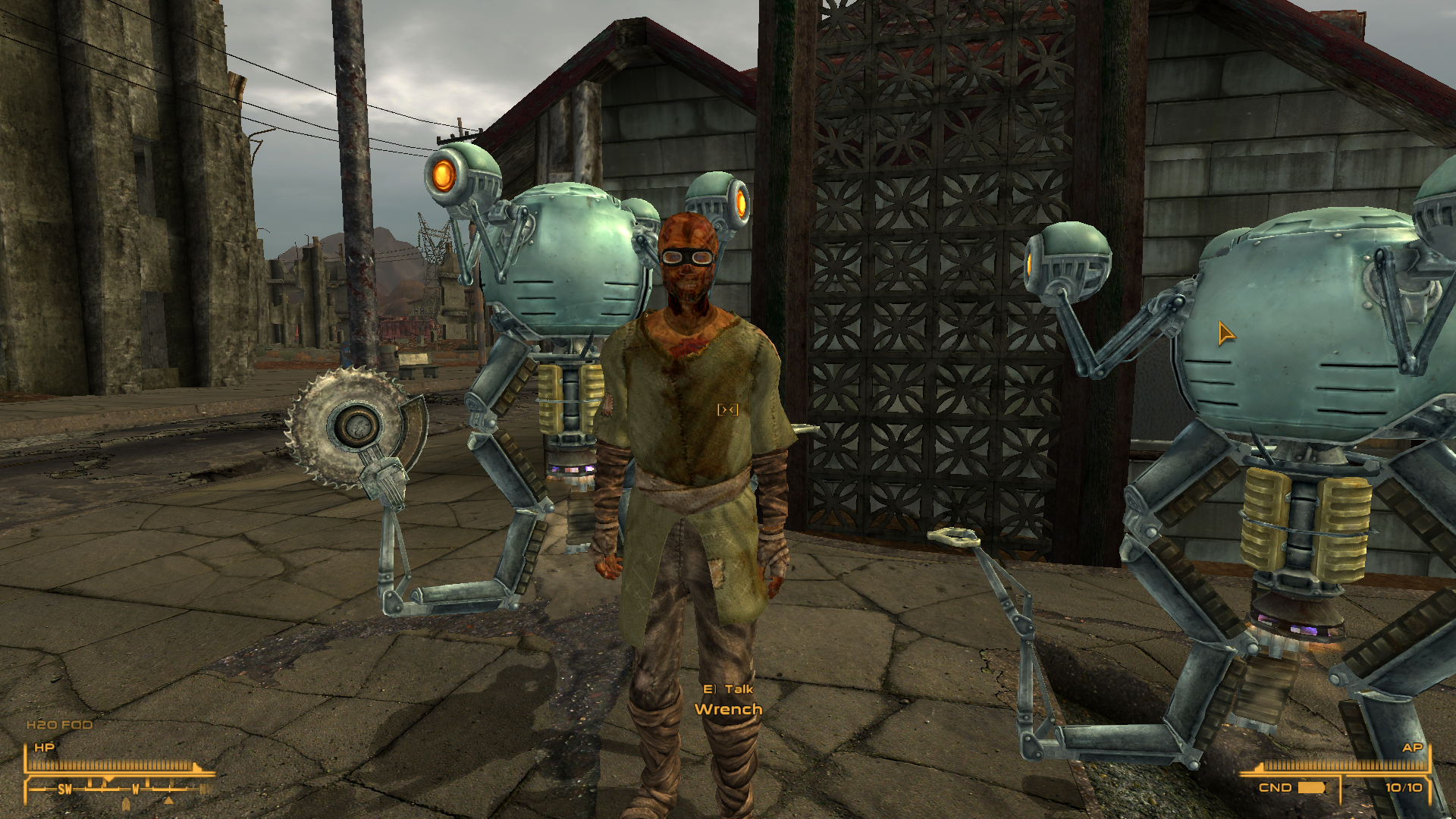 Wrench and his robots could be found outside the El-Rey Motel.