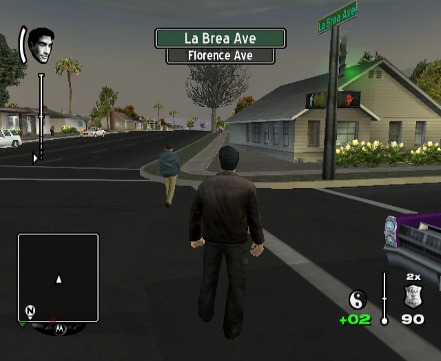 An intersection in Inglewood, accessed using a glitch.