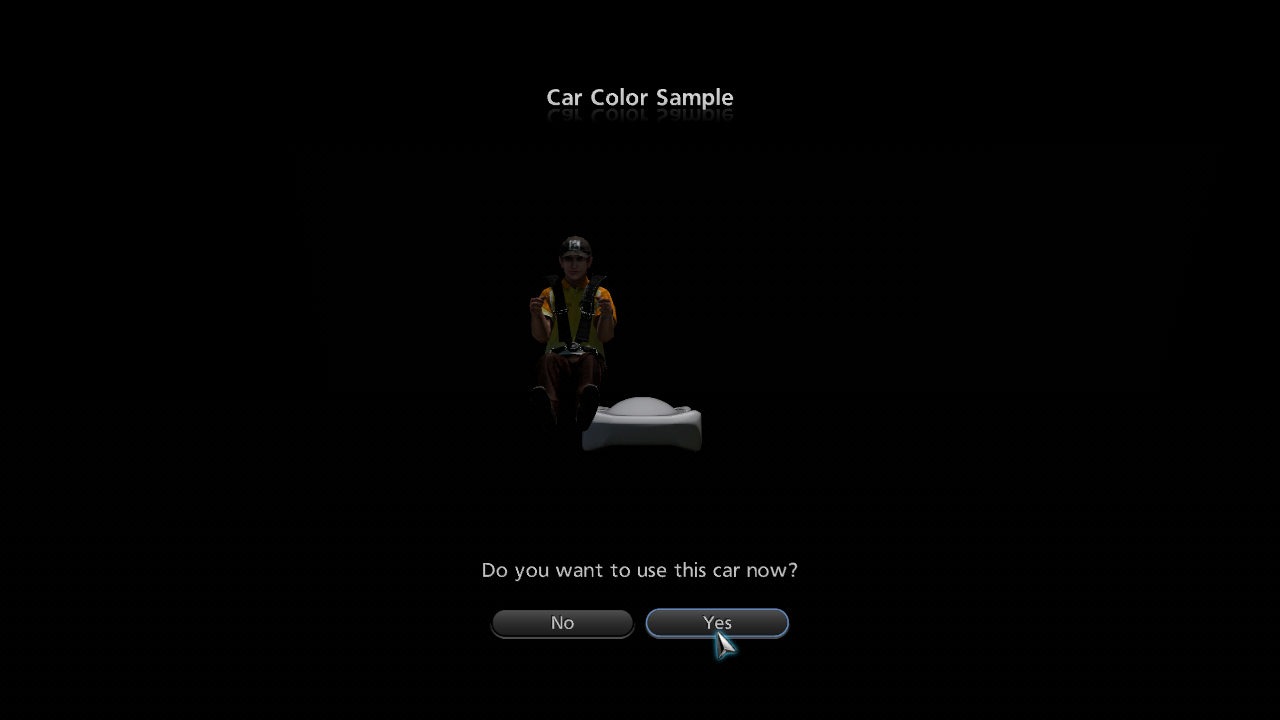A screenshot of obtaining the "vehicle" via a ticket item hacked into the save data. Note the driver's position. A screenshot of obtaining the "vehicle" via a ticket item hacked into the save data. Note the driver's position.