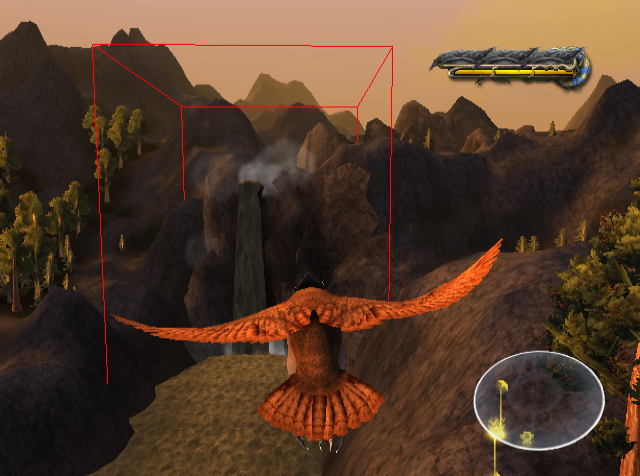 The waterfall's particle bounding box in The Forest Kingdom of Tyto. The waterfall's particle bounding box in The Forest Kingdom of Tyto.