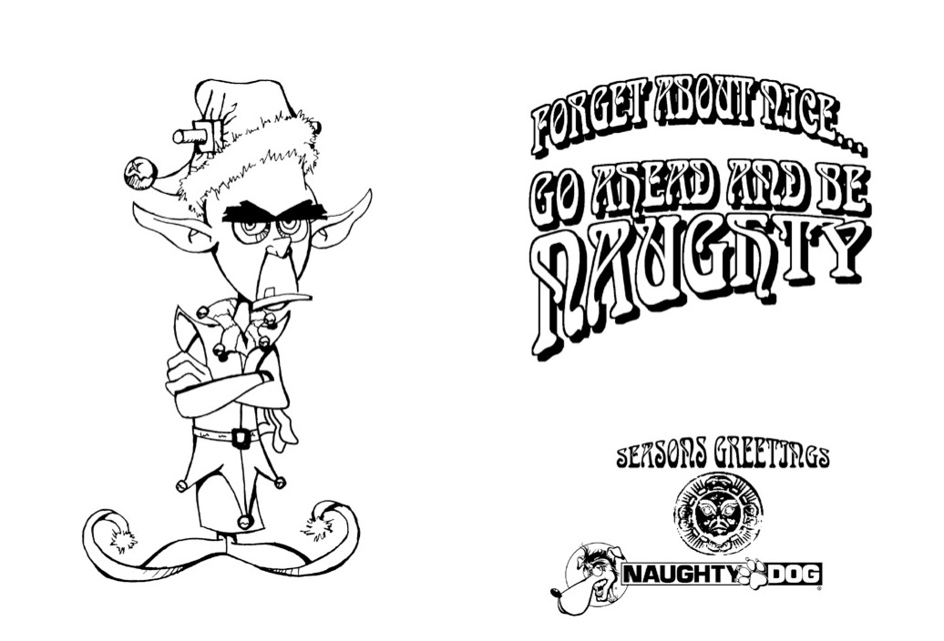 Another Christmas-themed holiday card produced by Naughty Dog. Another Christmas-themed holiday card produced by Naughty Dog.