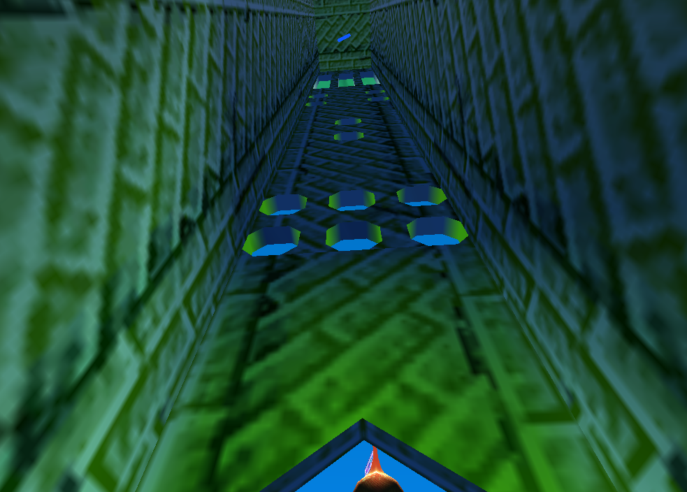 Inside the chute.