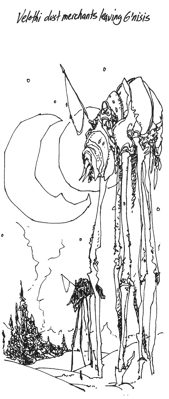 Velothi Dust Merchants leaving Gnisis, a teaser for Morrowind.