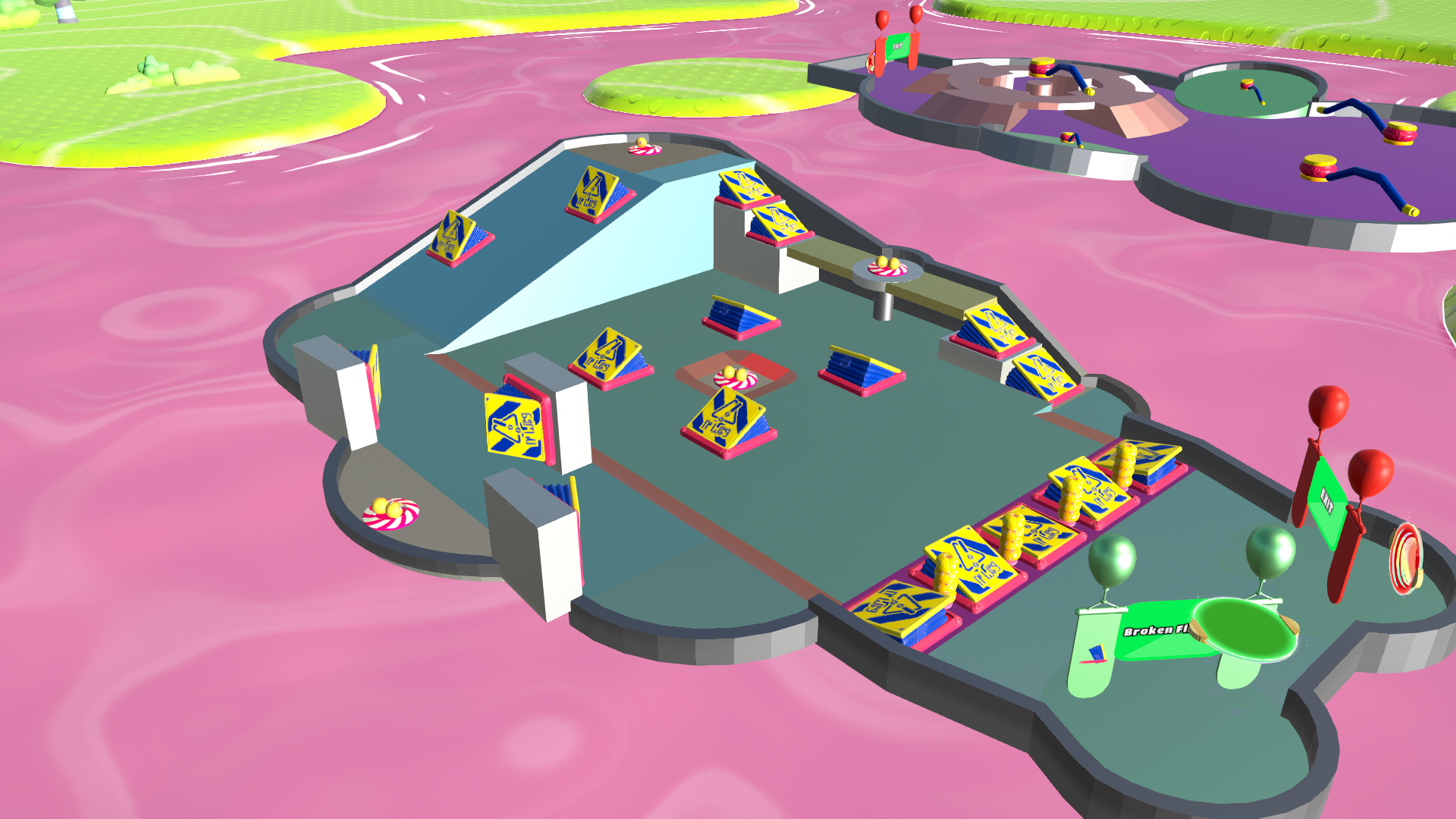 Place for testing the Broken Flippers. It resembles a sort of arena, with BlastBalls scattered around.