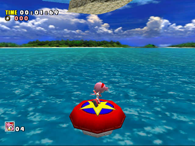 That bit in the distance is the terrain with the checkpoint before the triple loops. This spring is present in all versions of the game. That bit in the distance is the terrain with the checkpoint before the triple loops. This spring is present in all versions of the game.
