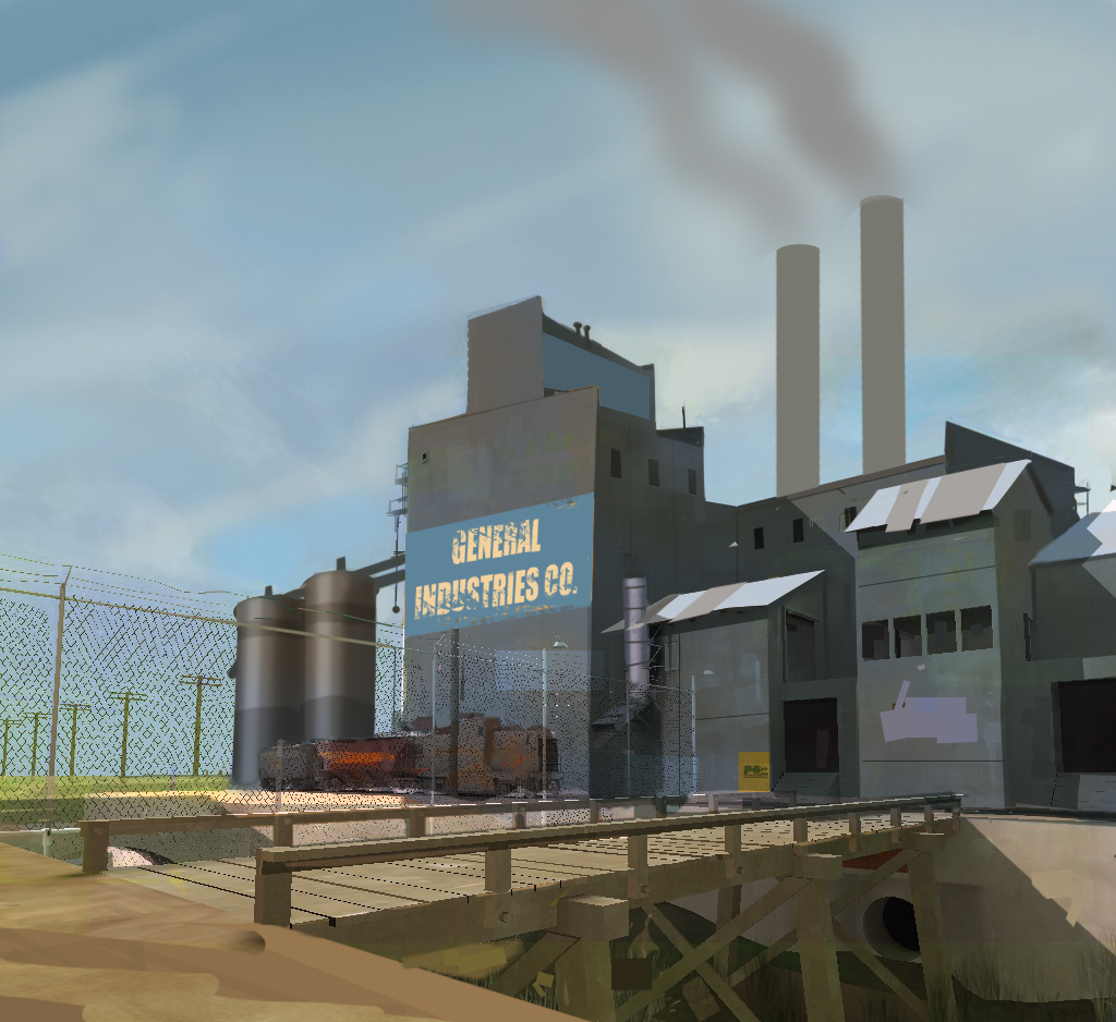 BLU fort concept art. This concept art was drawn over an in-game screenshot. BLU fort concept art. This concept art was drawn over an in-game screenshot.