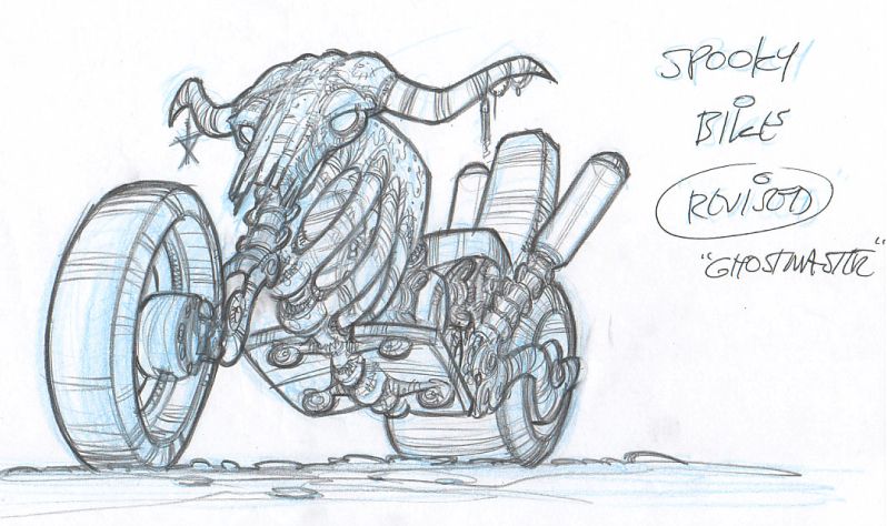 Concept art for Azrael's bike.