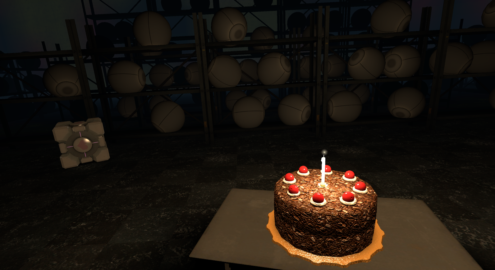 The angle the camera finishes at when looking at the cake. The angle the camera finishes at when looking at the cake.